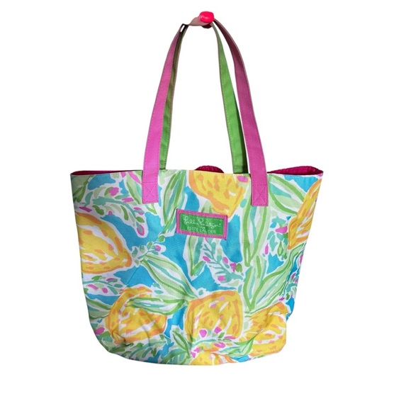 Lilly Pulitzer Handbags - LILLY PULITZER For ESTEE LAUDER Tote Bag, Watercolor Lemons Beach Bag Purse